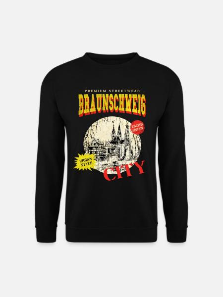 Braunschweig Deutschland Stadt Skyline Vintage - Unisex Pullover - Schwarz