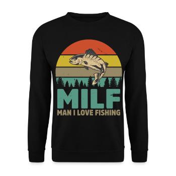 Pêcheur Drôle pêche Pêche à la mouche Poisson - Sweat-shirt Unisexe - noir - Devant - Alina (178cm) & Michal (187cm)
