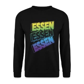 Essen Deutschland Stadt Schrift Skyline Heimat - Unisex Pullover - Schwarz - Vorne - Alina (178cm) & Michal (187cm)