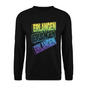 Erlangen Germany City Font Skyline Home - Unisex Sweatshirt - black - Front - Alina (178cm) & Michal (187cm)
