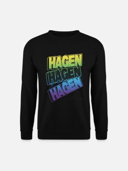 Hagen Deutschland Stadt Schrift Skyline Heimat - Unisex Pullover - Schwarz