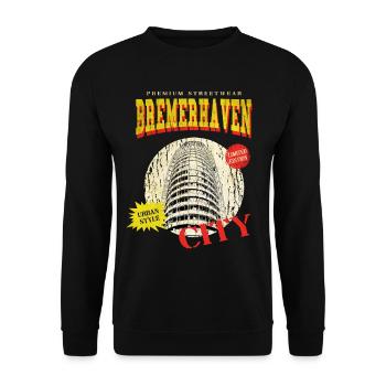 Bremerhaven Allemagne City Skyline Vintage - Sweat-shirt Unisexe - noir - Devant - Alina (178cm) & Michal (187cm)