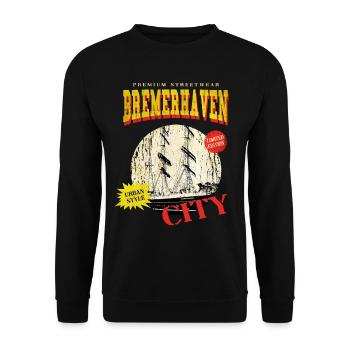 Bremerhaven Allemagne City Skyline Vintage - Sweat-shirt Unisexe - noir - Devant - Alina (178cm) & Michal (187cm)