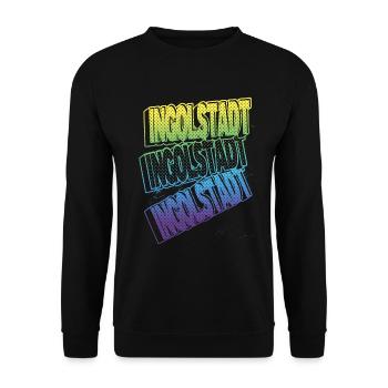Ingolstadt Deutschland Stadt Schrift Skyline - Unisex Pullover - Schwarz - Vorne - Alina (178cm) & Michal (187cm)