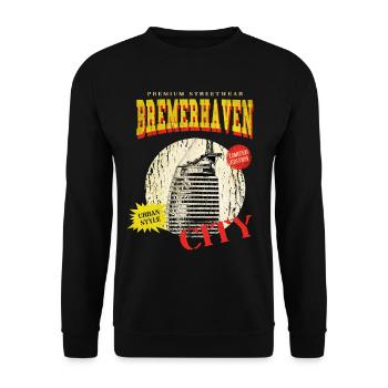 Bremerhaven Allemagne City Skyline Vintage - Sweat-shirt Unisexe - noir - Devant - Alina (178cm) & Michal (187cm)
