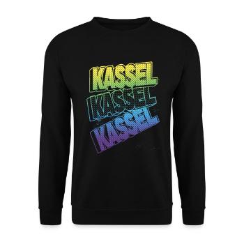 Kassel Germany City Font Skyline Home - Unisex Sweatshirt - black - Front - Alina (178cm) & Michal (187cm)