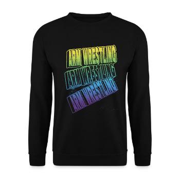 Arm Wrestling Arm Wrestling Wrestler Power Strong - Unisex Sweatshirt - black - Front - Alina (178cm) & Michal (187cm)