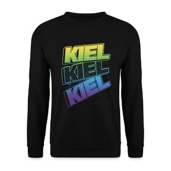 Kiel Germany City Font Skyline Home - Unisex Sweatshirt - black - Front - Alina (178cm) & Michal (187cm)