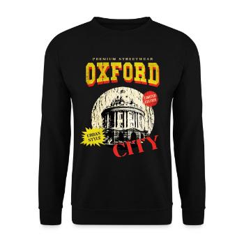 Oxford Angleterre Royaume-Uni City Skyline Vintage Rétro - Sweat-shirt Unisexe - noir - Devant - Alina (178cm) & Michal (187cm)