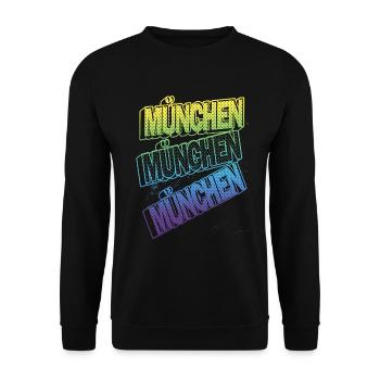 Munich Germany City Font Skyline Home - Unisex Sweatshirt - black - Front - Alina (178cm) & Michal (187cm)