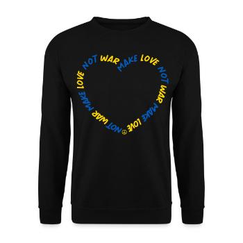 Make Love No War Peace Ukraine - Unisex Sweatshirt - black - Front - Alina (178cm) & Michal (187cm)