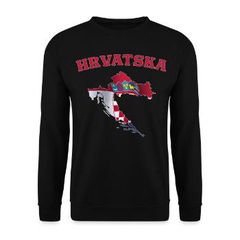 Croatia Flag Map - Unisex Sweatshirt - black - Front - Alina (178cm) & Michal (187cm)