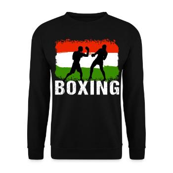 Boxing Ungarn Kampfsport Boxer - Unisex Pullover - Schwarz - Vorne - Alina (178cm) & Michal (187cm)