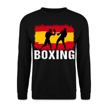 Boxing Spanien Kampfsport Boxer - Unisex Pullover - Schwarz - Vorne - Alina (178cm) & Michal (187cm)