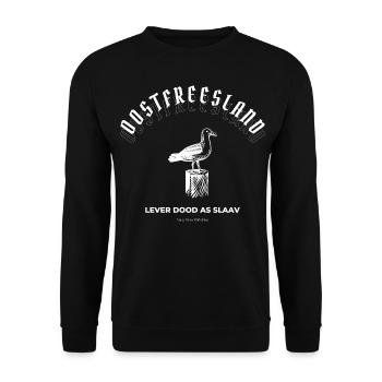 Ostfriesland Möwe - Unisex Pullover - Schwarz - Vorne - Alina (178cm) & Michal (187cm)