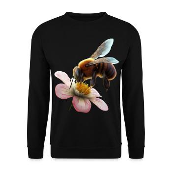 Bee on flower - Unisex Sweatshirt - black - Front - Alina (178cm) & Michal (187cm)
