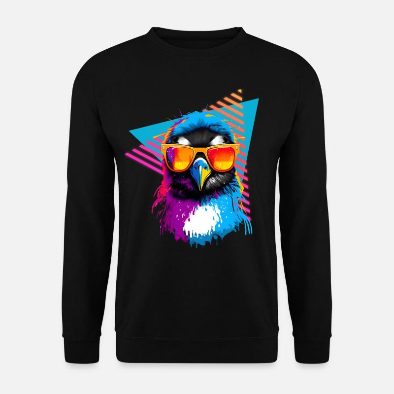 Penguin with sunglasses 80s style - Unisex Sweatshirt - black