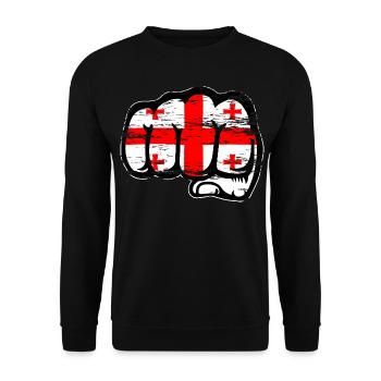 Georgia flag fist used - Unisex Sweatshirt - black - Front - Alina (178cm) & Michal (187cm)