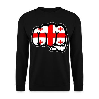 Poing drapeau de Géorgie - Sweat-shirt Unisexe - noir - Devant - Alina (178cm) & Michal (187cm)
