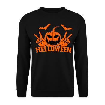 Helloween paix victoire main symbole chauve-souris - Sweat-shirt Unisexe - noir - Devant - Alina (178cm) & Michal (187cm)