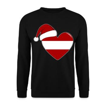 Drapeau de l’Autriche coeur de Noël - Sweat-shirt Unisexe - noir - Devant - Alina (178cm) & Michal (187cm)