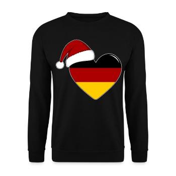 Drapeau de l’Allemagne Coeur de Noël - Sweat-shirt Unisexe - noir - Devant - Alina (178cm) & Michal (187cm)