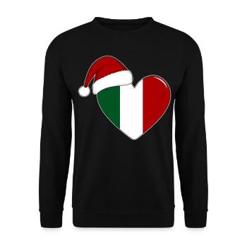 Drapeau Italie coeur de Noël - Sweat-shirt Unisexe - noir - Devant - Alina (178cm) & Michal (187cm)