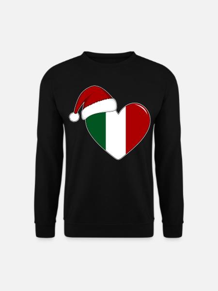 Italien Flagge Weihnachten Herz - Unisex Pullover - Schwarz