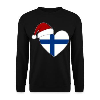 Coeur de Noël drapeau Finlande - Sweat-shirt Unisexe - noir - Devant - Alina (178cm) & Michal (187cm)