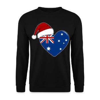Drapeau Australie coeur de Noël - Sweat-shirt Unisexe - noir - Devant - Alina (178cm) & Michal (187cm)