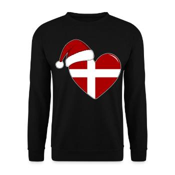 Coeur de Noël drapeau Danemark - Sweat-shirt Unisexe - noir - Devant - Alina (178cm) & Michal (187cm)
