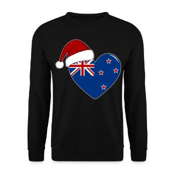 Coeur de Noël drapeau Nouvelle-Zélande - Sweat-shirt Unisexe - noir - Devant - Alina (178cm) & Michal (187cm)