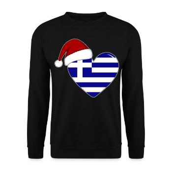 Coeur de Noël drapeau Grèce - Sweat-shirt Unisexe - noir - Devant - Alina (178cm) & Michal (187cm)