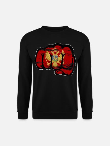 Montenegro Flag Fist Used - Unisex Sweatshirt - black