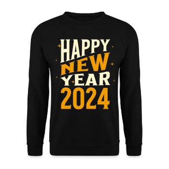 Bonne Année 2024 Réveillon du Nouvel An Célébration de la fête du Nouvel An - Sweat-shirt Unisexe - noir - Devant - Alina (178cm) & Michal (187cm)