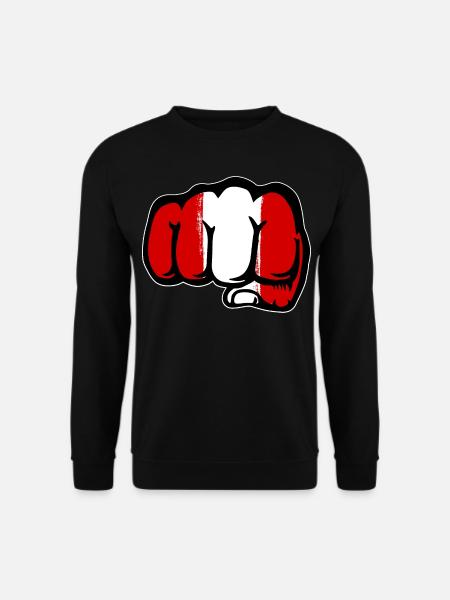 Peru Flag Fist Hand - Unisex Sweatshirt - black