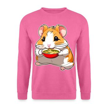 Niedlicher Hamster mit Ramen Suppe - Unisex Pullover - Pink - Vorne