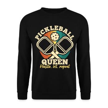 Pickleball queen - Unisex Sweatshirt - black - Front - Alina (178cm) & Michal (187cm)