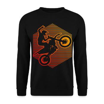 Dirtbike Freestyle Motocross Motocross Dirt Biker - Unisex Pullover - Schwarz - Vorne - Alina (178cm) & Michal (187cm)