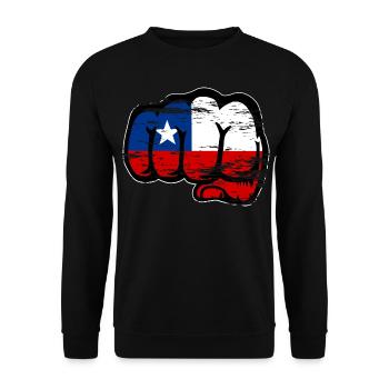 Chile flag fist used - Unisex Sweatshirt - black - Front - Alina (178cm) & Michal (187cm)