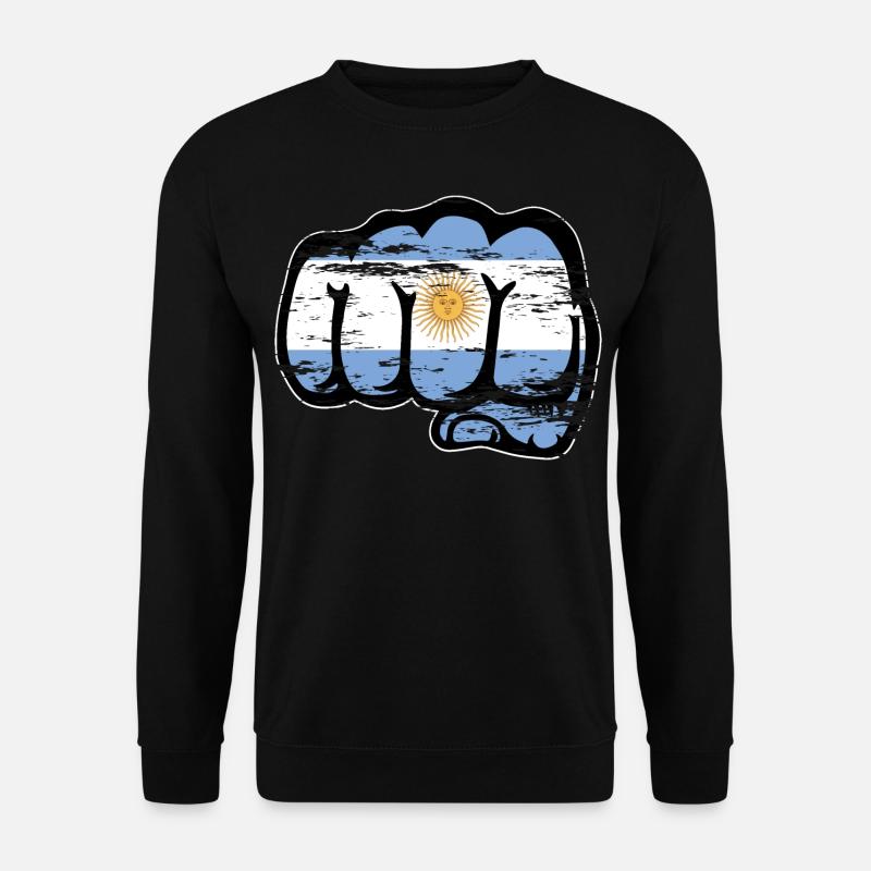Argentinien Flagge Faust used - Unisex Pullover - Schwarz