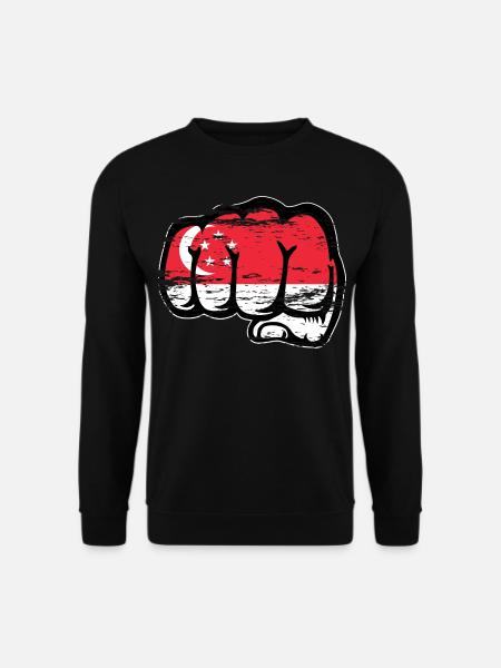 Singapore flag fist hand used - Unisex Sweatshirt - black