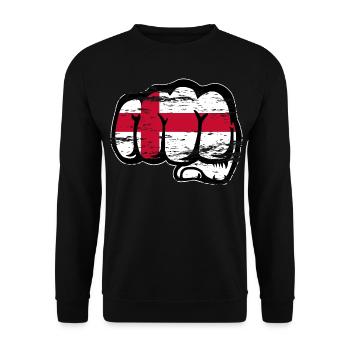 England Flagge Faust used - Unisex Pullover - Schwarz - Vorne - Alina (178cm) & Michal (187cm)