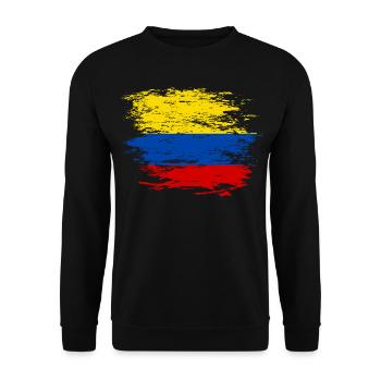 Drapeau de la Colombie utilisé - Sweat-shirt Unisexe - noir - Devant - Alina (178cm) & Michal (187cm)