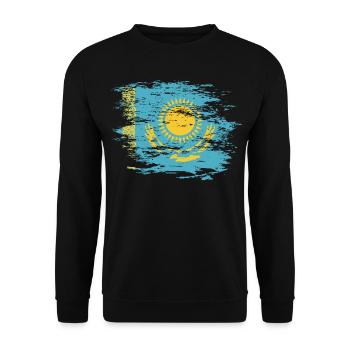 Drapeau du Kazakhstan utilisé - Sweat-shirt Unisexe - noir - Devant - Alina (178cm) & Michal (187cm)