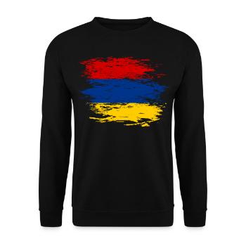 Drapeau de l'Arménie utilisé - Sweat-shirt Unisexe - noir - Devant - Alina (178cm) & Michal (187cm)