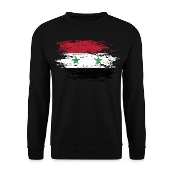 Drapeau de la Syrie utilisé - Sweat-shirt Unisexe - noir - Devant - Alina (178cm) & Michal (187cm)