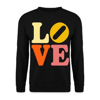 Signe de paix Amour des années 60 des années 70 Costume Groovy Hippie - Sweat-shirt Unisexe - noir - Devant - Alina (178cm) & Michal (187cm)
