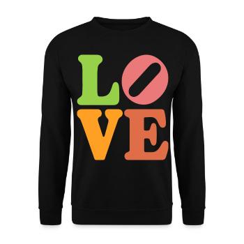 Signe de paix Amour des années 60 des années 70 Costume Groovy Hippie - Sweat-shirt Unisexe - noir - Devant - Alina (178cm) & Michal (187cm)