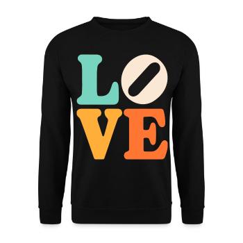 Signe de paix Amour des années 60 des années 70 Costume Groovy Hippie - Sweat-shirt Unisexe - noir - Devant - Alina (178cm) & Michal (187cm)